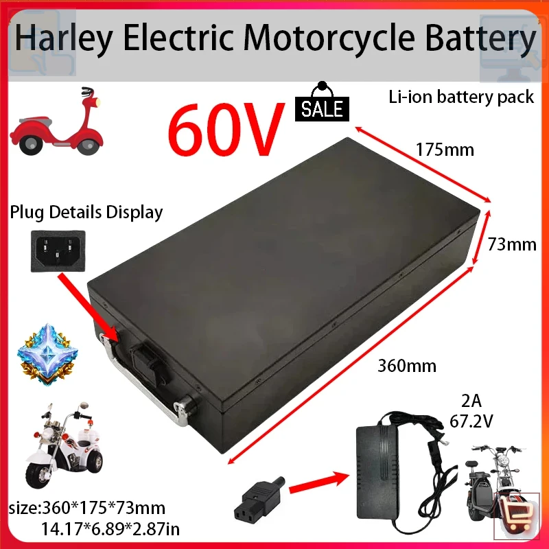 60V 50Ah Electric Scooter Battery - Paket Baterai Li-ion Kapasitas Tinggi 60V