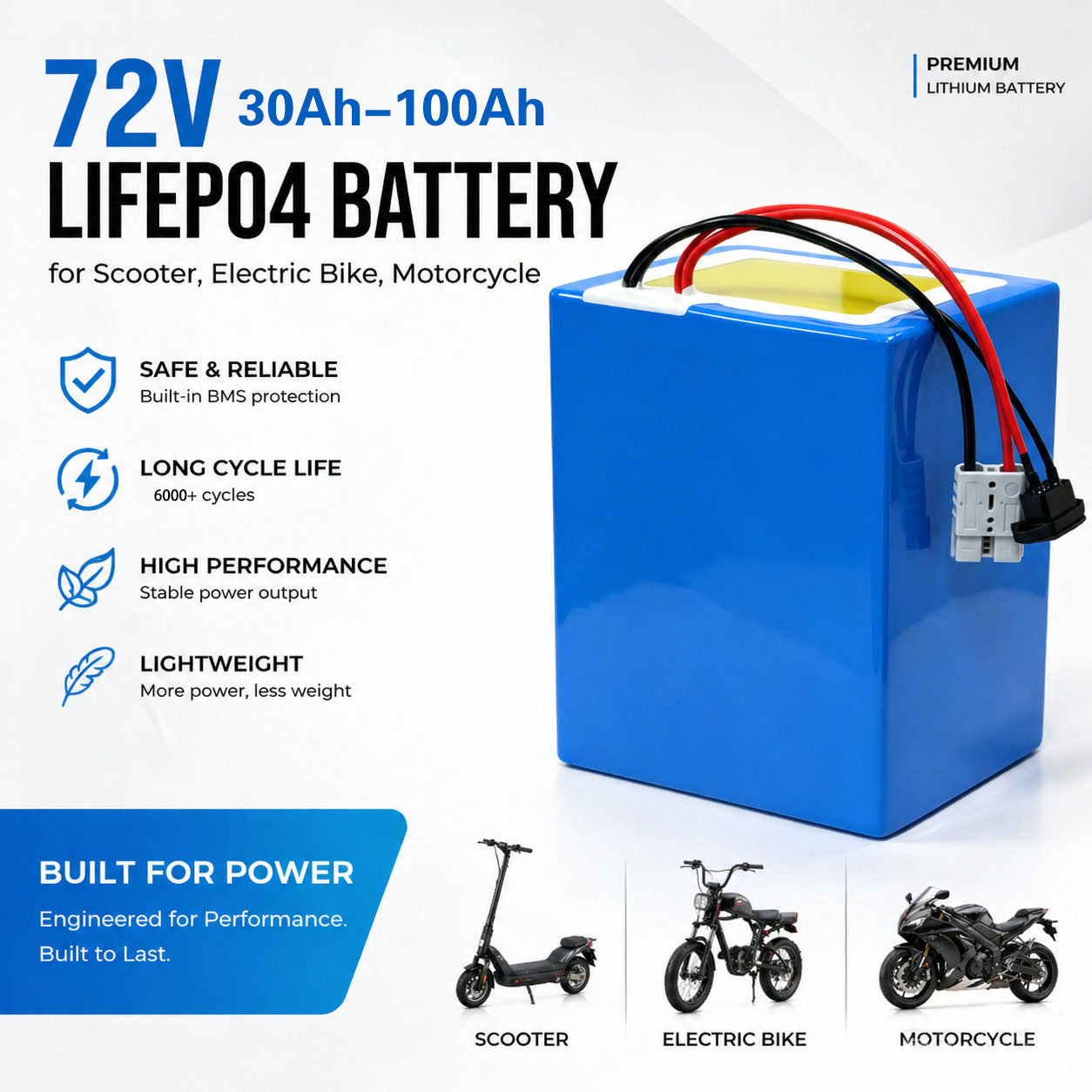 72V 40Ah Lifepo4 Battery Pack - Paket Baterai Lithium LiFePO4 72V 50Ah