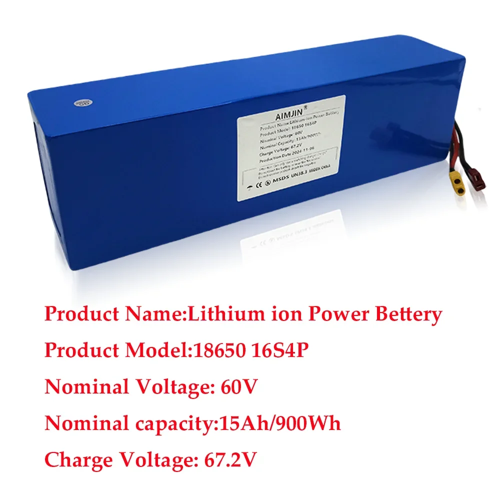 Baterai 60V 15Ah 16S4P 15000mA - 60V 50Ah Electric Scooter Battery ulasan dan harga